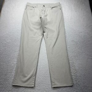 Peter Millar Signature Sateen Classic Fit Mens Trousers Khaki Size 36x32